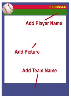 softball card template directions - customize blank card