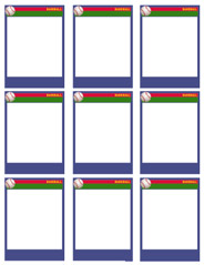 Team size baseball card template
