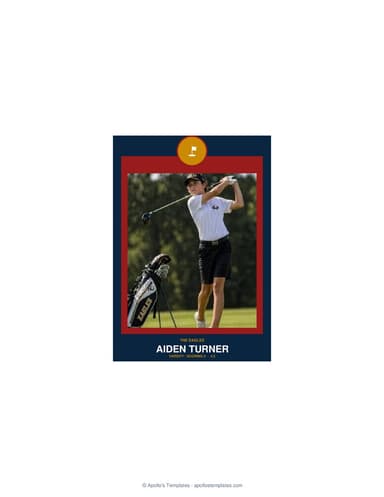 Circle Badge golf card — enlarged size preview