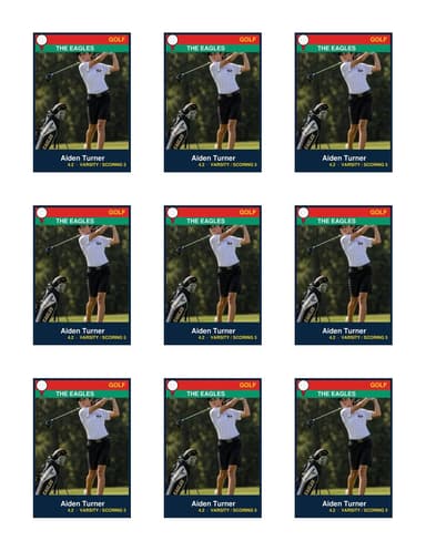 Team golf card template