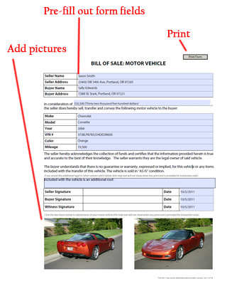 Bill of sale michigan car