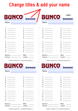 Bunco Card