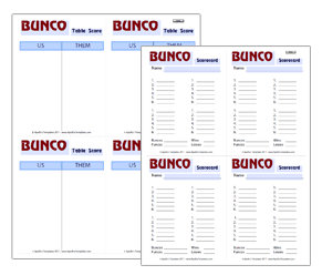 Free Printable Bunco Sheets