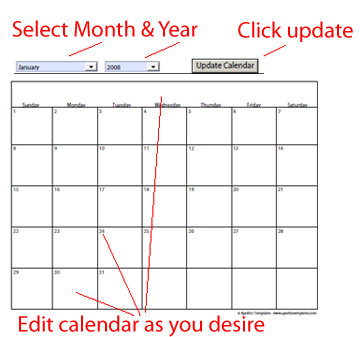 2025 Example Calendar Template