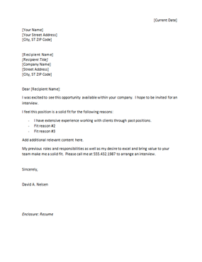 Example free cover letter