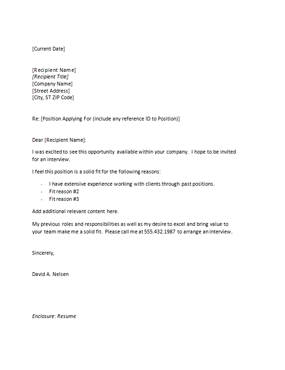 Free Cover Letter Sample Template Style 2