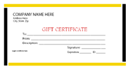 yellow-black - blank gift certificate