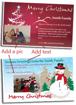 Free custom printable Christmas card templates