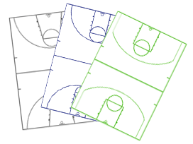 basketball court drawing colored