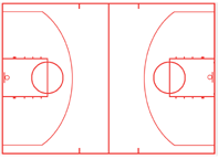 basketball court diagram labeled