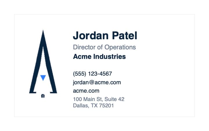 Avery 5371 business card template with a tall / vertical logo — preview
