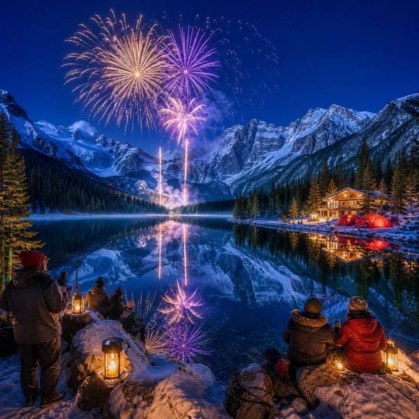 Alpine Lake Fireworks jigsaw puzzle