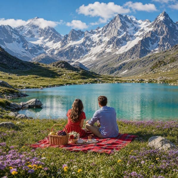 Alpine Lake Picnic jigsaw puzzle