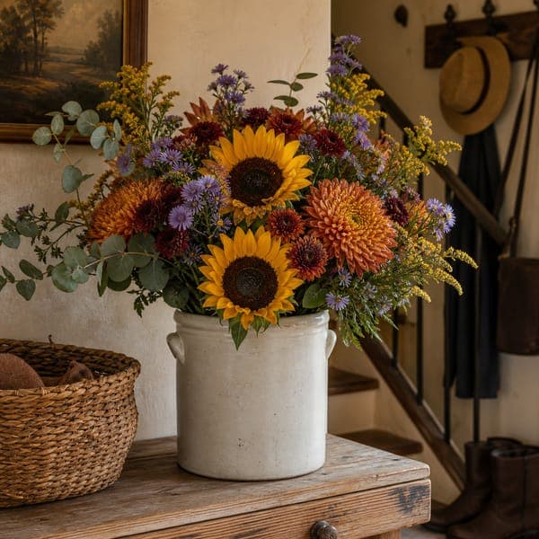 Autumn Crock Bouquet jigsaw puzzle