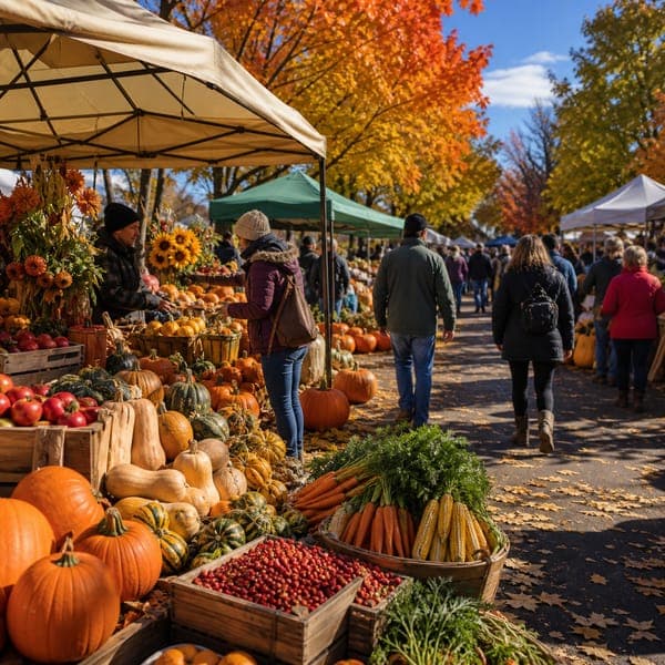 Autumn Farmers Market jigsaw puzzle — The farmers market piled high the week before Thanksgiving.