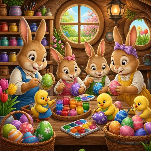 Bunny Painting Workshop jigsaw puzzle