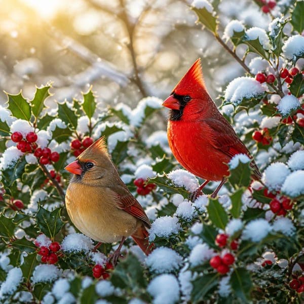 Cardinals in Winter jigsaw puzzle