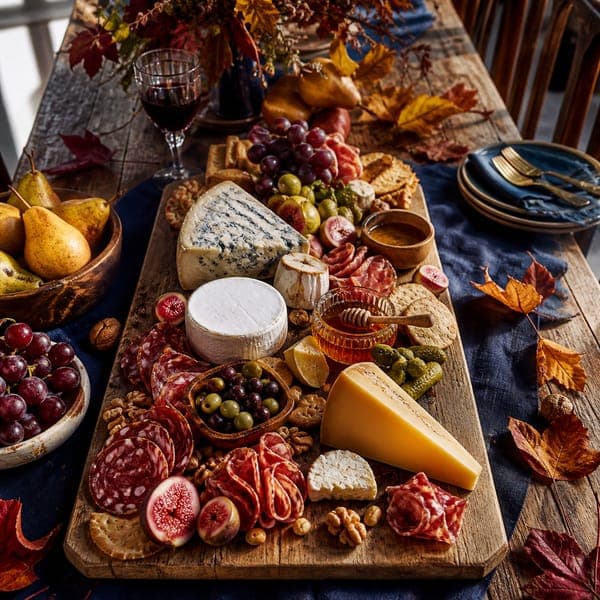 The Charcuterie Board jigsaw puzzle — Wedges, cured meats, figs and grapes crowded onto one generous board.