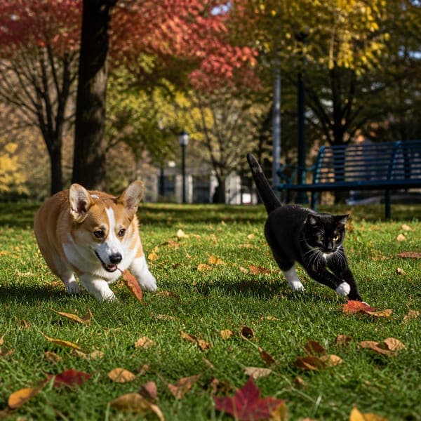 Corgi & Tuxedo Cat jigsaw puzzle