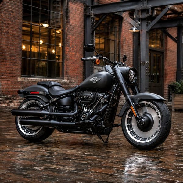 Black Cruiser, Brick Courtyard jigsaw puzzle — A blacked-out cruiser on cobbles in an old brick factory courtyard.