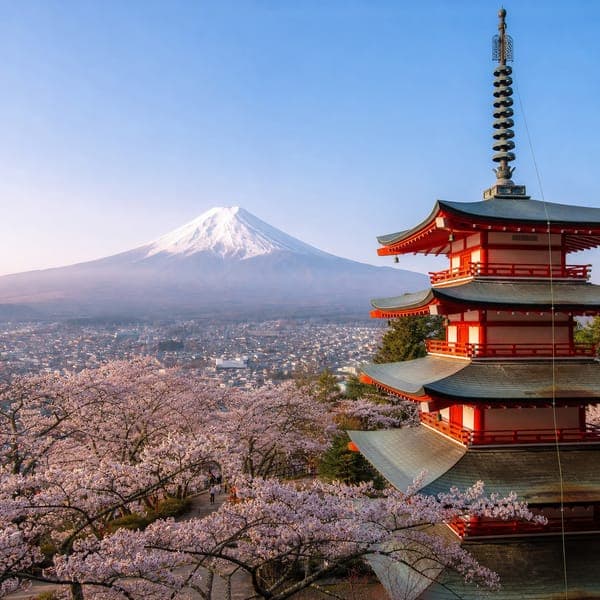 Fuji and the Pagoda jigsaw puzzle