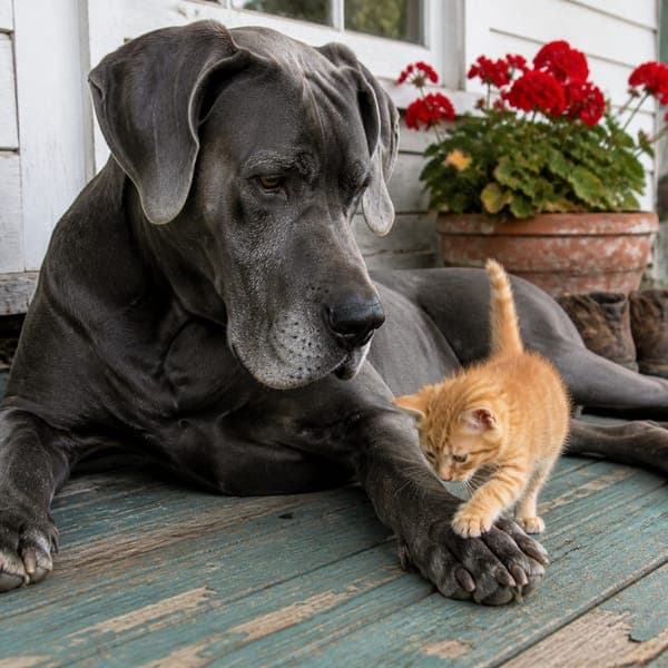 Great Dane & Kitten jigsaw puzzle
