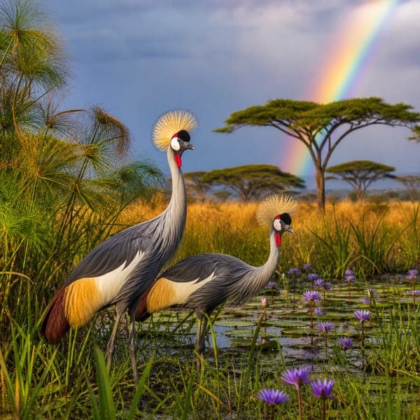 Grey Crowned Cranes jigsaw puzzle