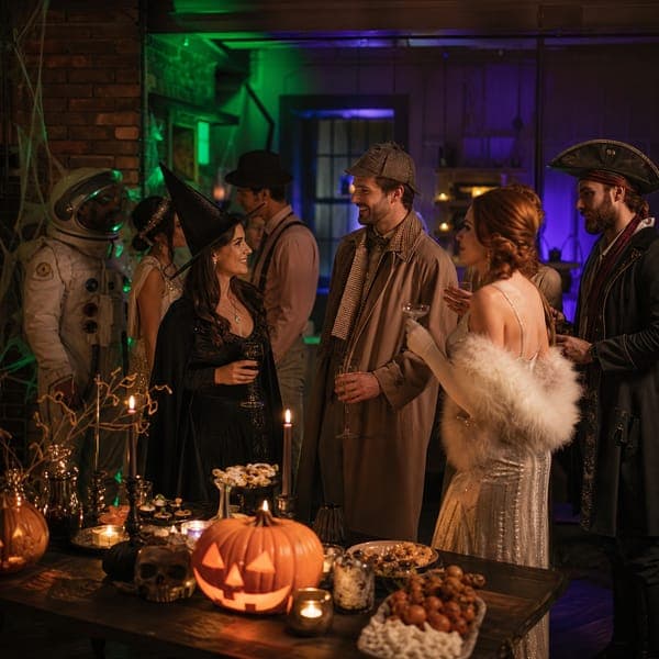 The Masquerade Party jigsaw puzzle — A masked costume party filling a candlelit ballroom.