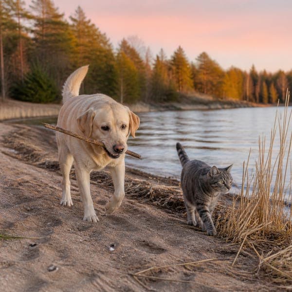 Lab & Tabby jigsaw puzzle