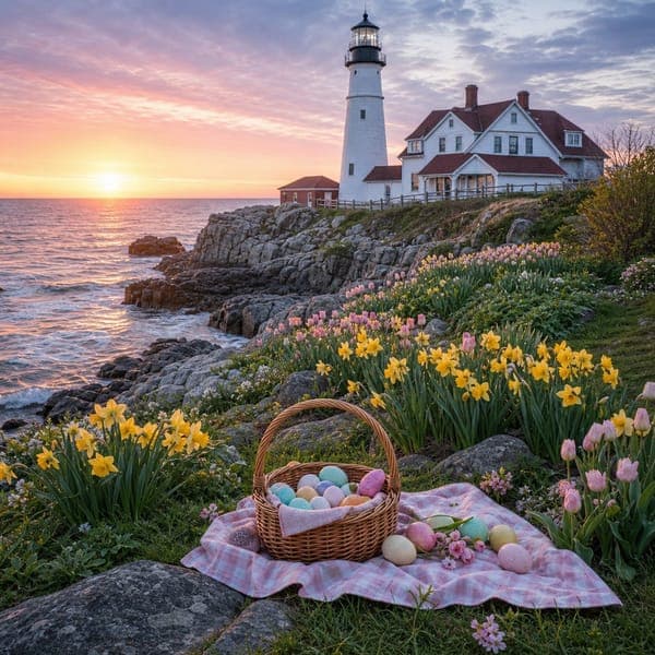 Lighthouse Easter Picnic jigsaw puzzle