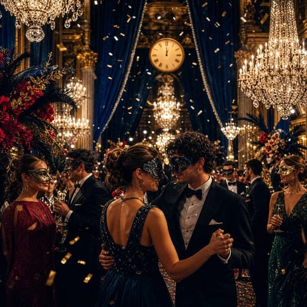 The Masquerade Ball jigsaw puzzle — An opulent masked ball turning midnight in a historic hall.