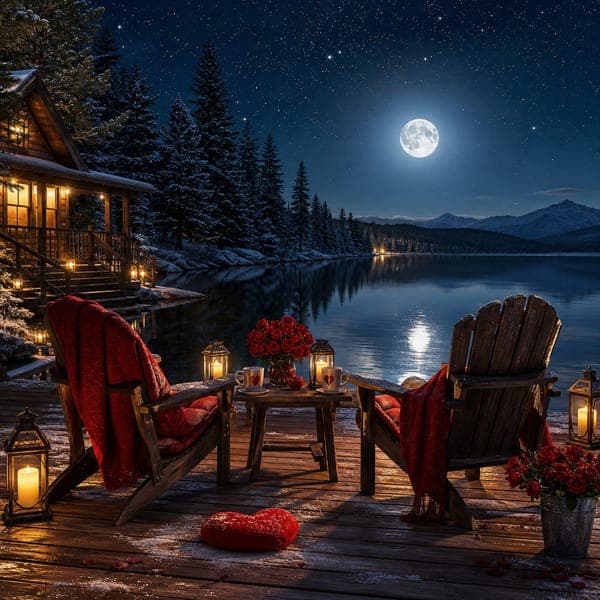 Moonlit Lakeside Cabin jigsaw puzzle