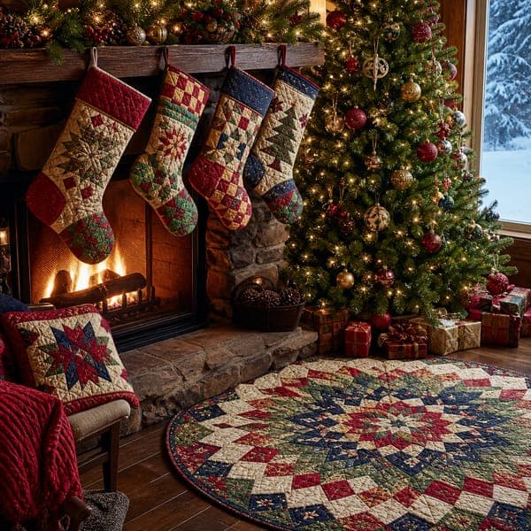 Quilted Christmas jigsaw puzzle