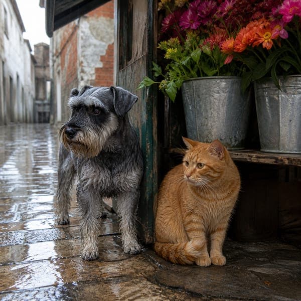 Schnauzer & Tabby jigsaw puzzle