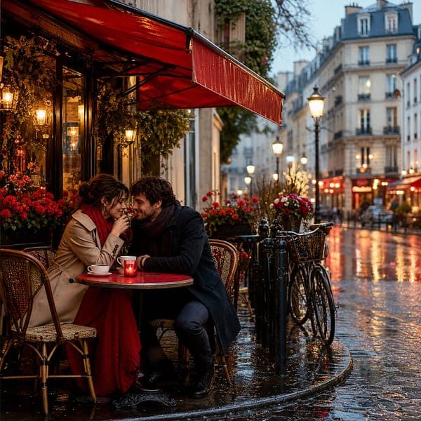 Café in the Rain jigsaw puzzle