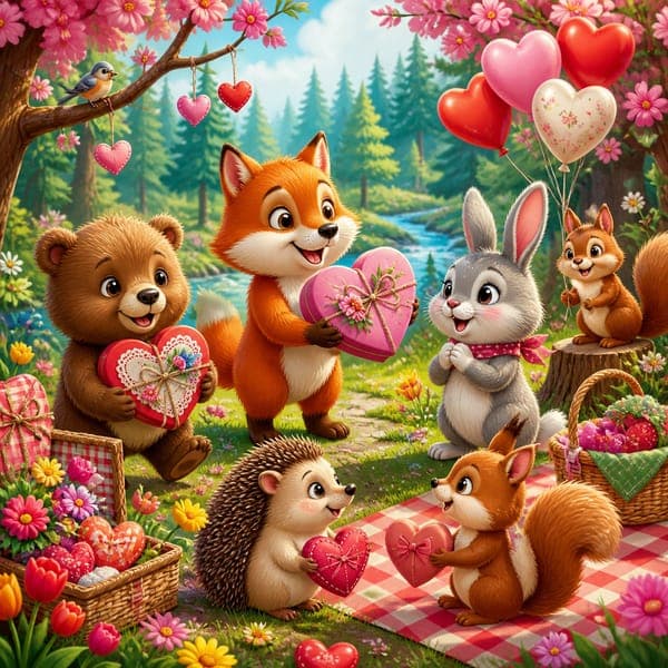 Woodland Friendship Picnic jigsaw puzzle