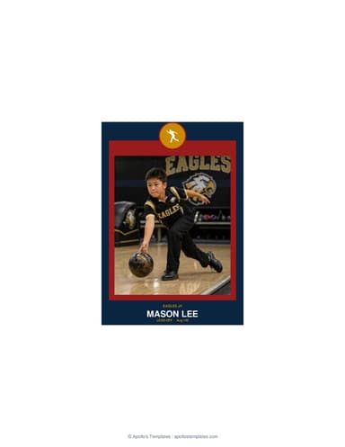 Circle Badge bowling card enlarged preview