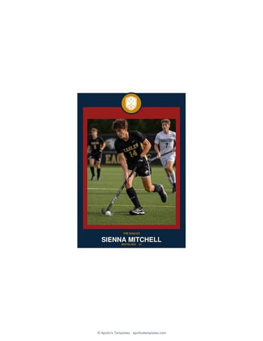 Circle Badge field hockey card enlarged preview