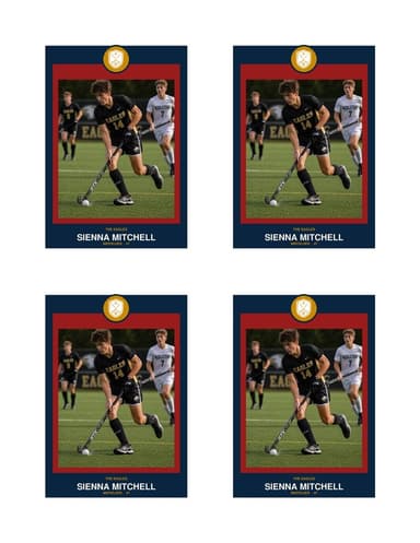 Circle Badge field hockey card normal preview