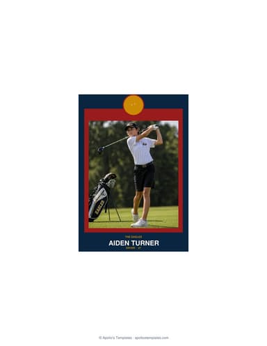 Circle Badge golf card — enlarged size preview