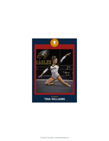 Circle Badge gymnastics card enlarged preview