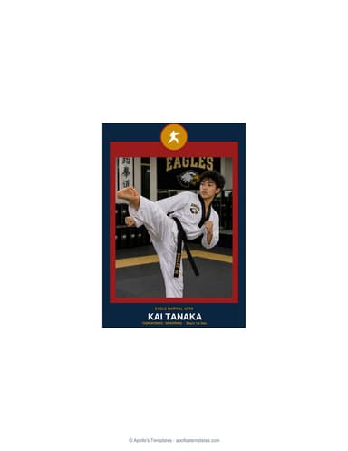 Circle Badge karate card enlarged preview