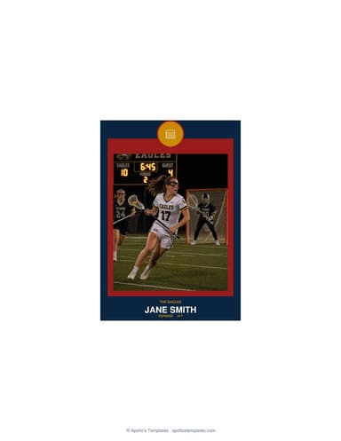 Circle Badge lacrosse card — enlarged size preview