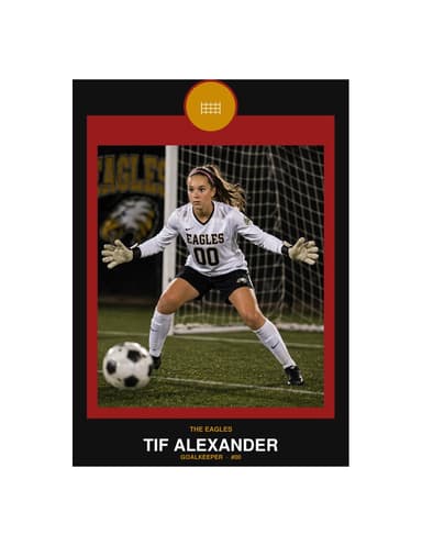 Circle Badge soccer card — enlarged size preview