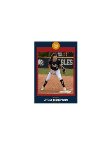 Circle Badge softball card — enlarged size preview