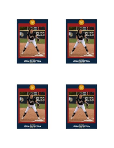 Circle Badge softball card — normal size preview
