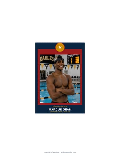 Circle Badge swimming card enlarged preview
