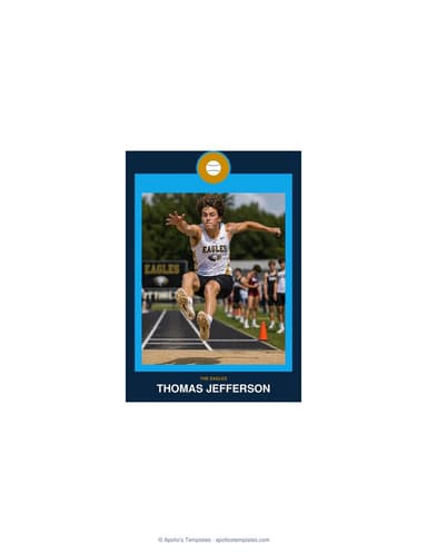 Circle Badge track field card enlarged preview