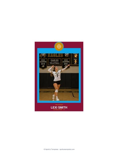 Circle Badge volleyball card — enlarged size preview