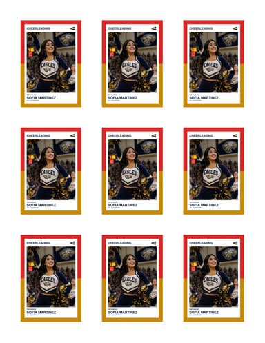 Split Halves cheerleading team sheet preview